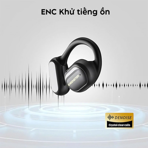Tai Nghe Thể Thao Không Dây Monster Open Touch Pro 100: Âm Thanh HiFi, Bluetooth 5.4, Chống Ồn ENC, Thiết kế Hở Tai, Khả Năng Chống Nước IPX5