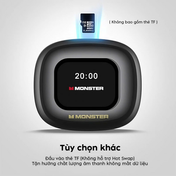Tai Nghe Thể Thao Không Dây Monster Open Touch Pro 100: Âm Thanh HiFi, Bluetooth 5.4, Chống Ồn ENC, Thiết kế Hở Tai, Khả Năng Chống Nước IPX5