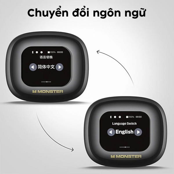 Tai Nghe Thể Thao Không Dây Monster Open Touch Pro 100: Âm Thanh HiFi, Bluetooth 5.4, Chống Ồn ENC, Thiết kế Hở Tai, Khả Năng Chống Nước IPX5