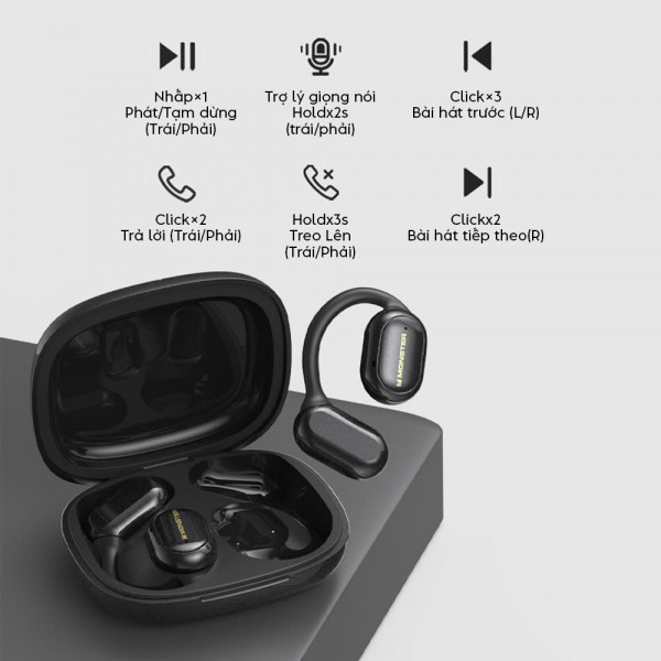 Tai Nghe Thể Thao Không Dây Monster Open Touch Pro 100: Âm Thanh HiFi, Bluetooth 5.4, Chống Ồn ENC, Thiết kế Hở Tai, Khả Năng Chống Nước IPX5