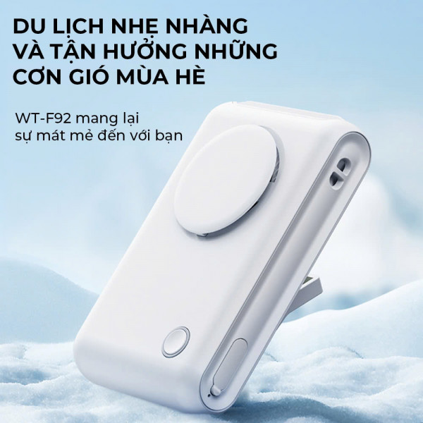 Quạt Kẹp Gấp Gọn ImyCo WT-F92 : Thiết Kế Nhỏ Gọn, Thời Lượng Pin 2000mAh, 3 Mức Tốc Độ Gió