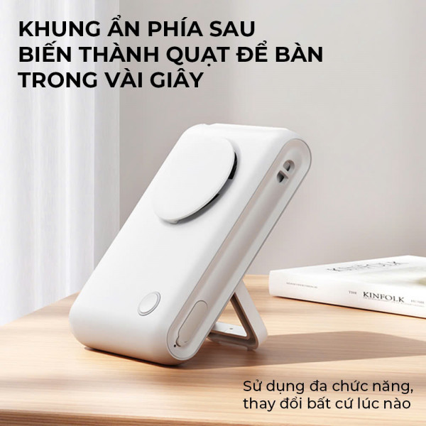 Quạt Kẹp Gấp Gọn ImyCo WT-F92 : Thiết Kế Nhỏ Gọn, Thời Lượng Pin 2000mAh, 3 Mức Tốc Độ Gió